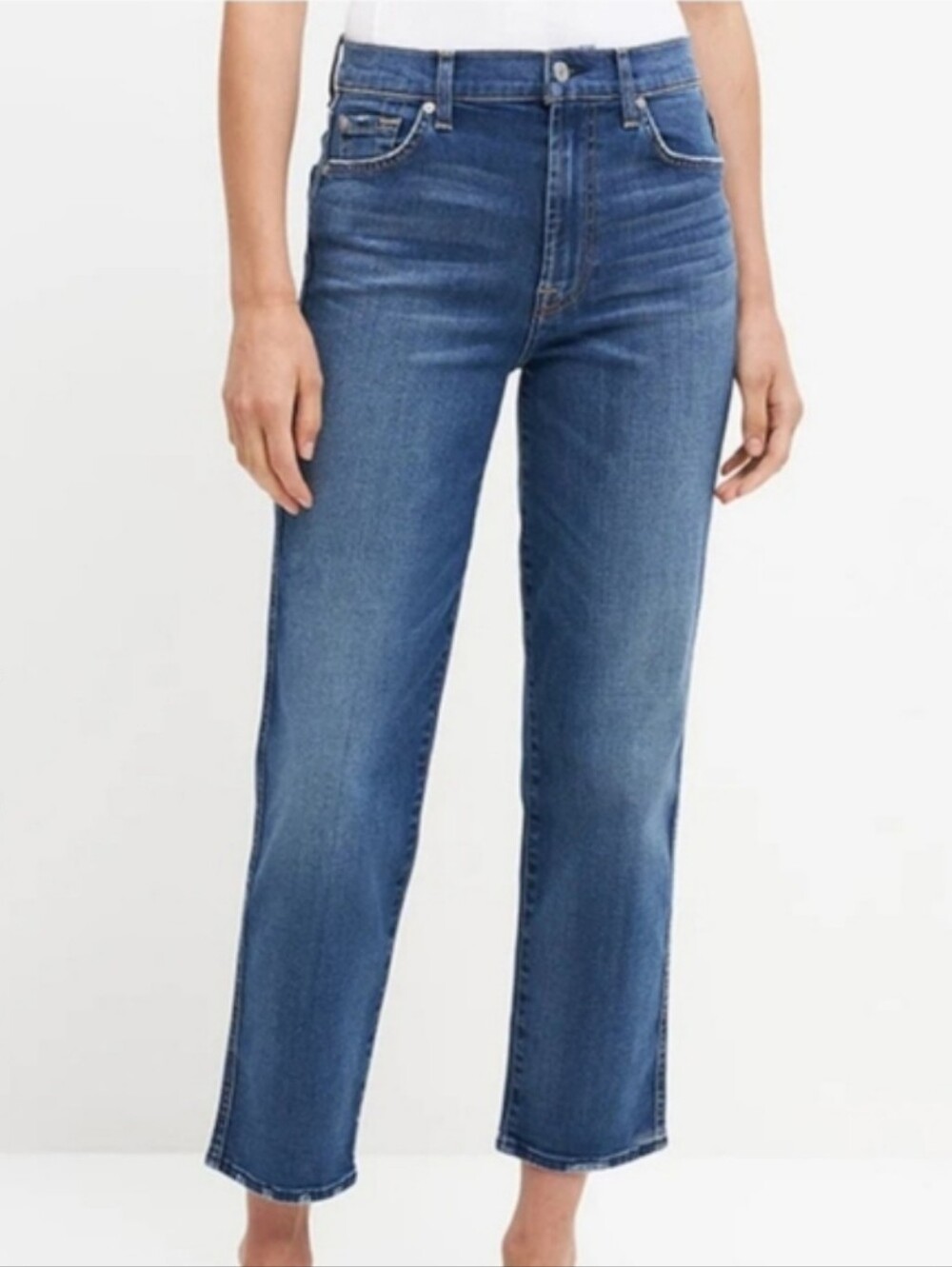 7 For All Mankind Cropped Straight Jeans